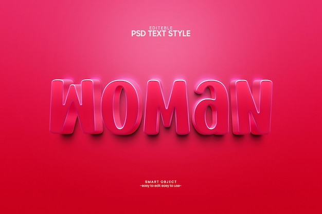 Woman 3d text effect