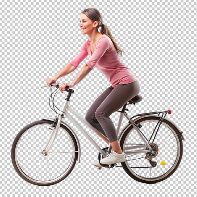 PSD woman biking