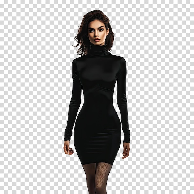 PSD a woman in a black dress with a black dress on it