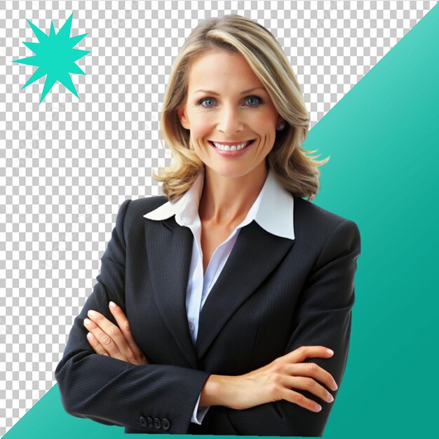 woman in a business on transparent background