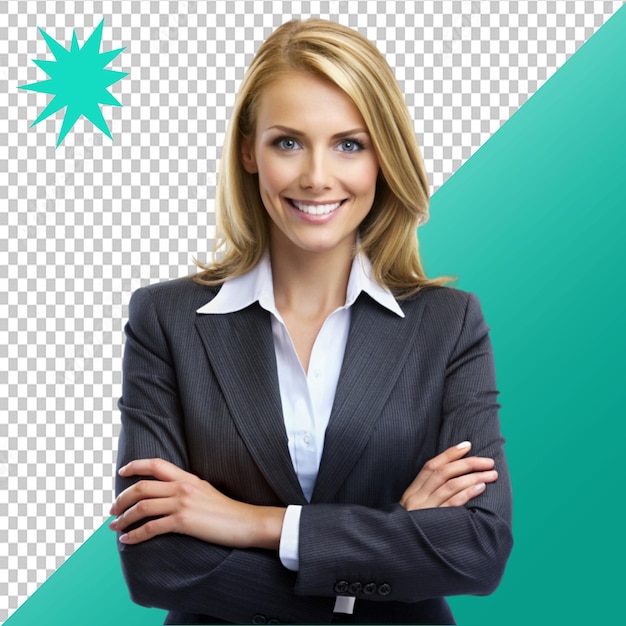 PSD woman in a business on transparent background