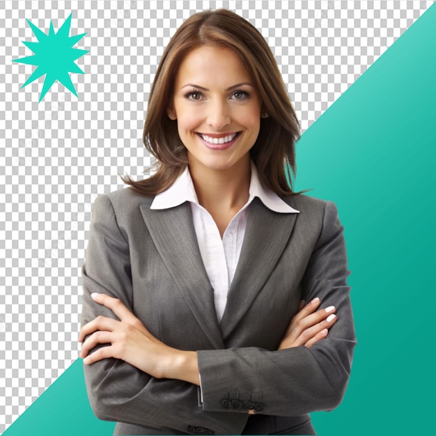 woman in a business on transparent background