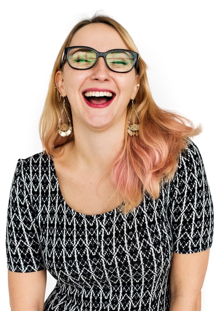 Woman Cheerful Studio Portrait Concept