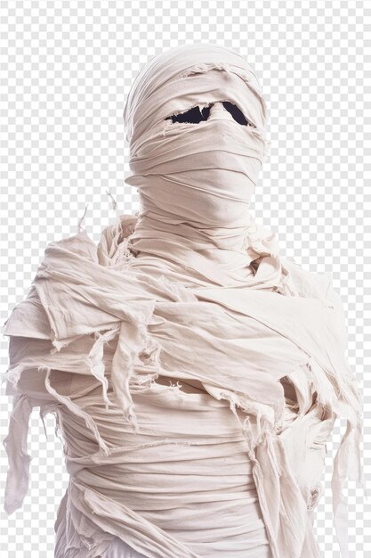 a woman covered in white tissue paper with a black background