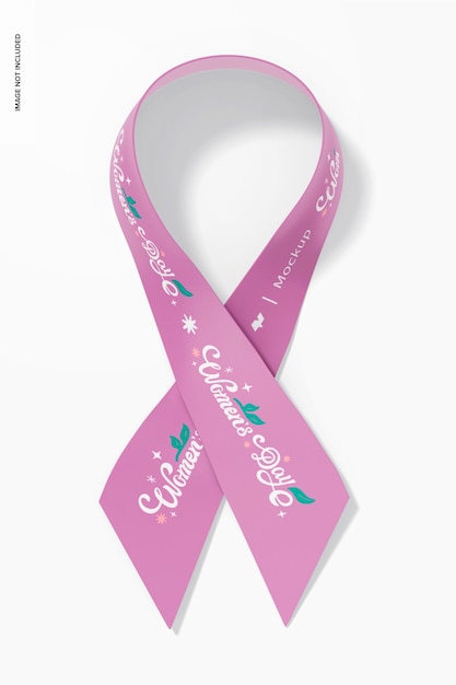 Woman Day Ribbon Mockup, Top View