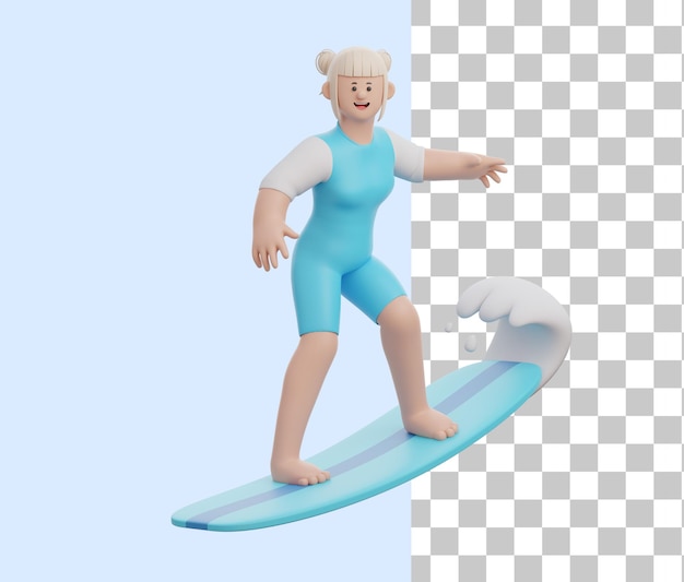 Woman doing Surfing