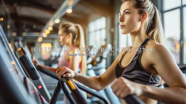 Woman Exercising on a Treadmill in a Gym