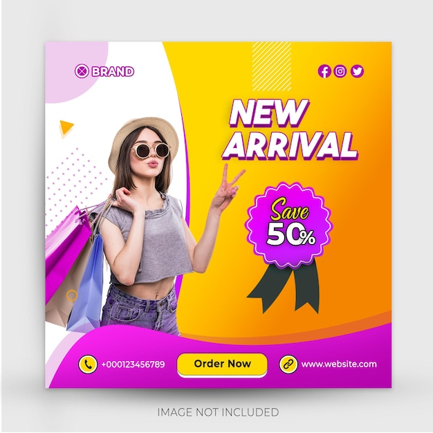 Woman fashion sale social media and instagram post template