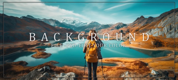 Woman Hiking in the Majestic Mountains