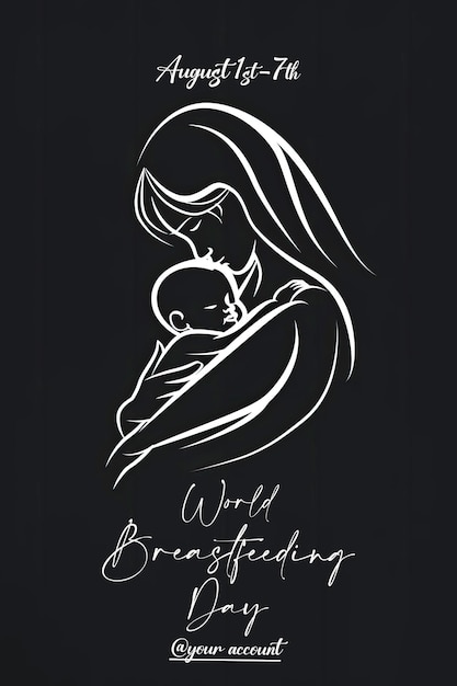 PSD a woman holding a baby with the word quot w quot on the black background