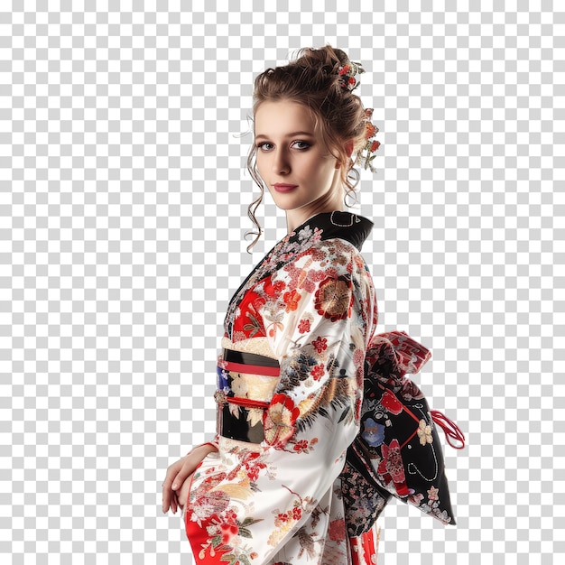 a woman in a kimono with a kimono on it