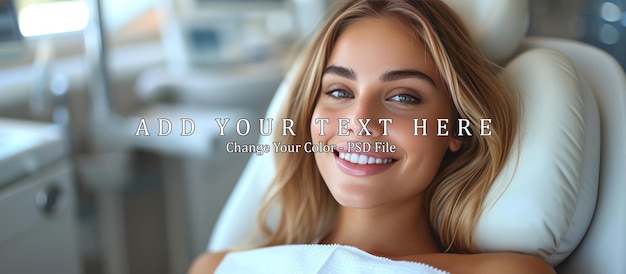 woman patient in a modern bright dental clinic