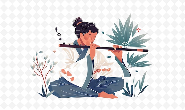 PSD a woman playing the flute with the words quot the word quot on the bottom