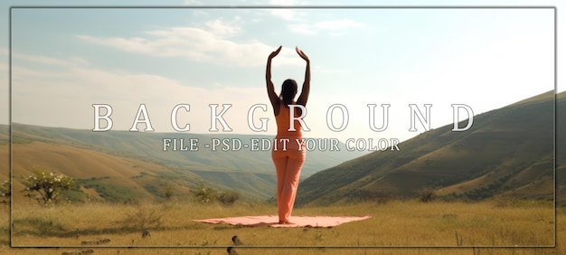 Woman Practicing Yoga in Mountain Landscape