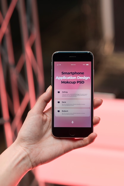 Woman Reading Messages on Screen of Smartphone 