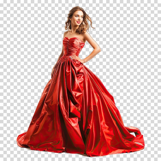 a woman in a red dress with the word quot on it