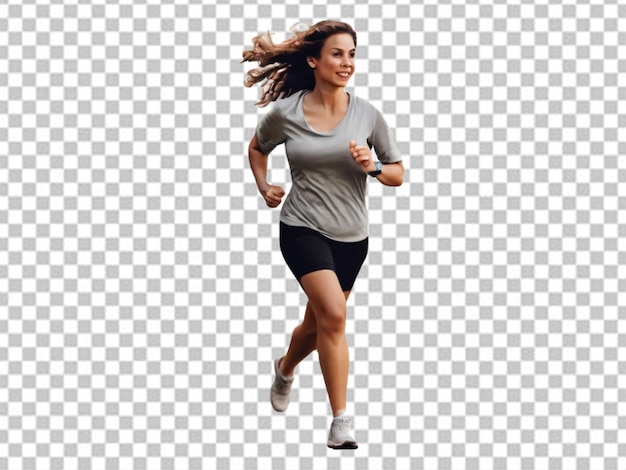 PSD woman running on white background