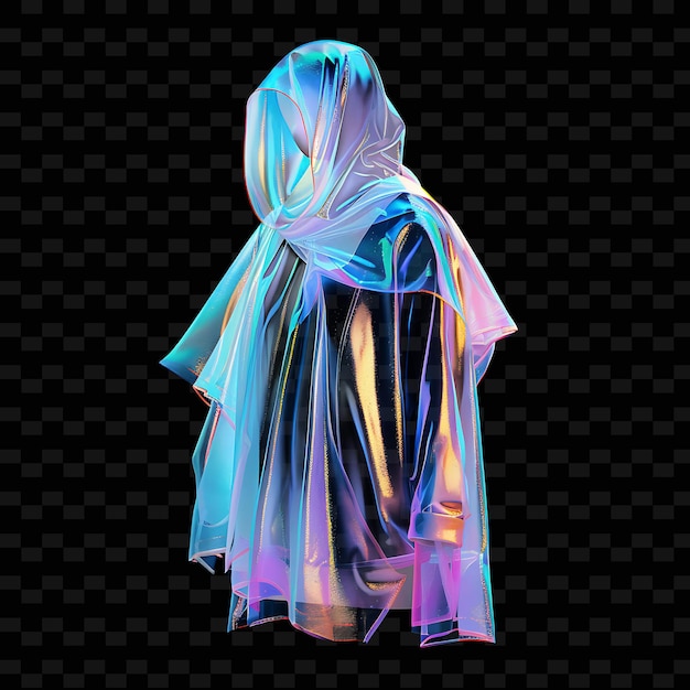 PSD a woman in a sari with a blue and purple light