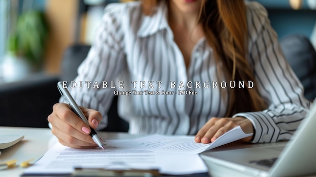 PSD woman signing documents in office