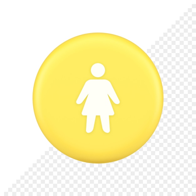 Woman silhouette staff member unrecognizable person button user profile interface 3d icon