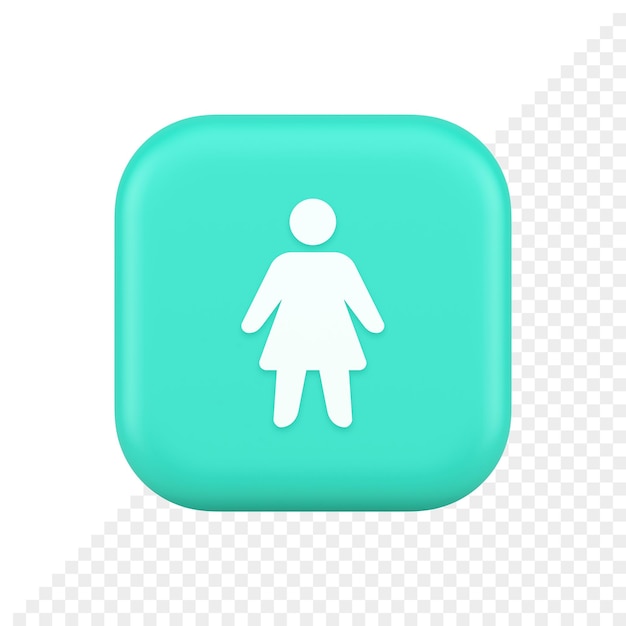 Woman silhouette staff member unrecognizable person button user profile interface 3d icon