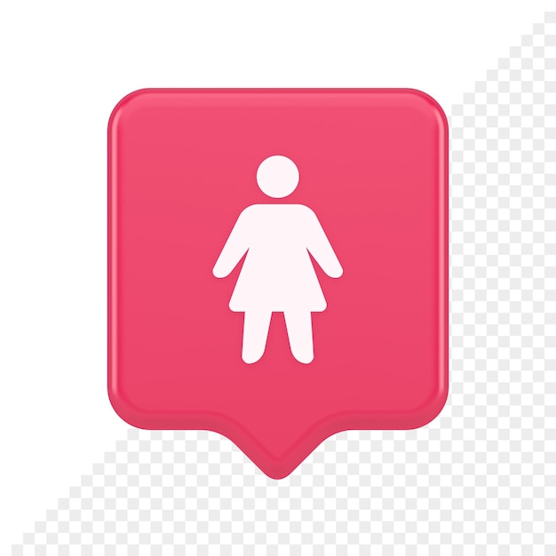 Woman silhouette staff member unrecognizable person button user profile interface 3d speech bubble icon