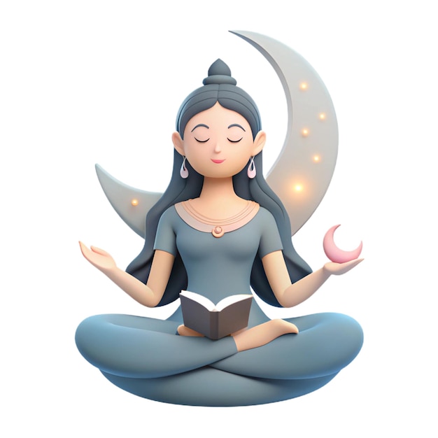 a woman sits in lotus position with her eyes closed and eyes closed