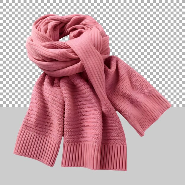 Woman Solid Color Winter Scarf on Transparent background Ai Generated