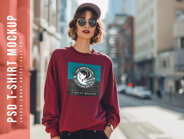 PSD woman t shirt mockup