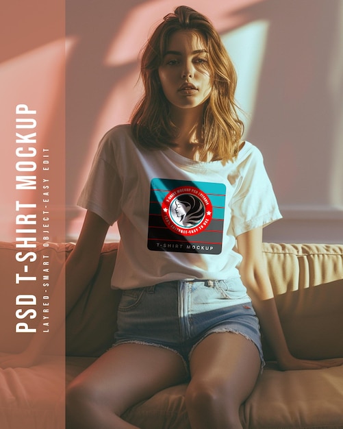 PSD woman t shirt mockup