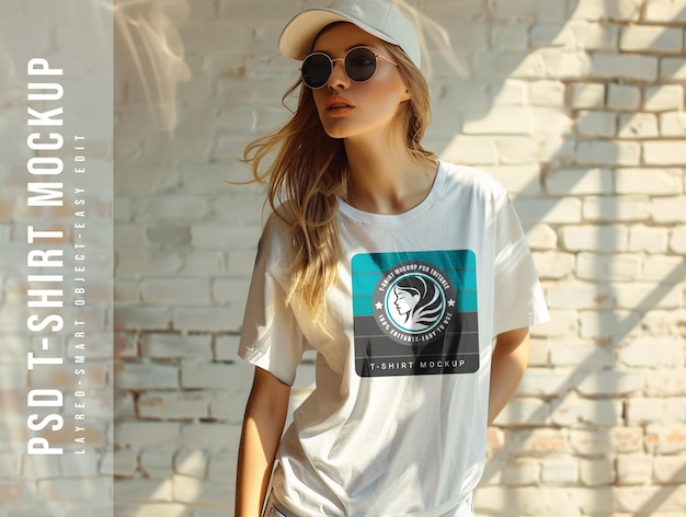 PSD woman t shirt mockup