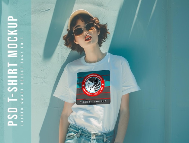 PSD woman t shirt mockup