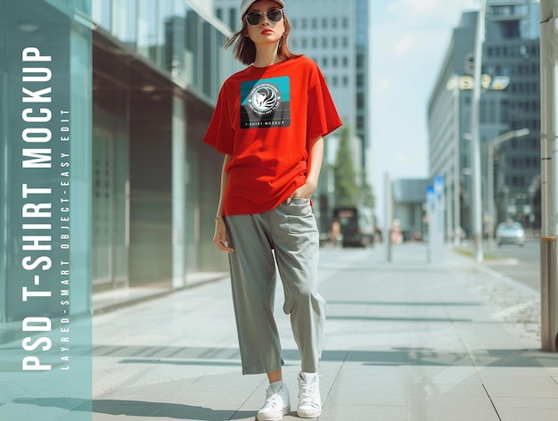 PSD woman t shirt mockup