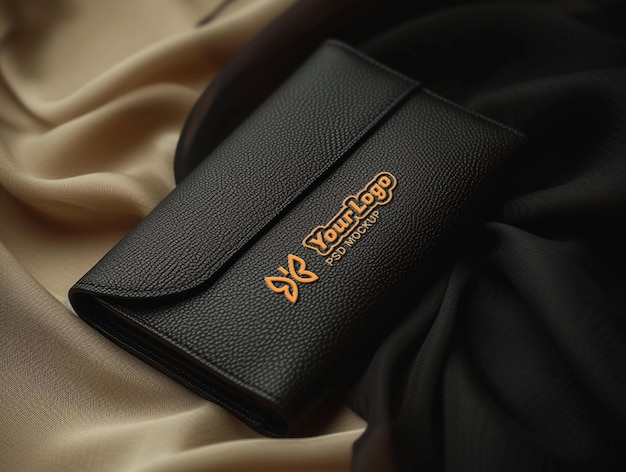 Woman wallet logo mockup