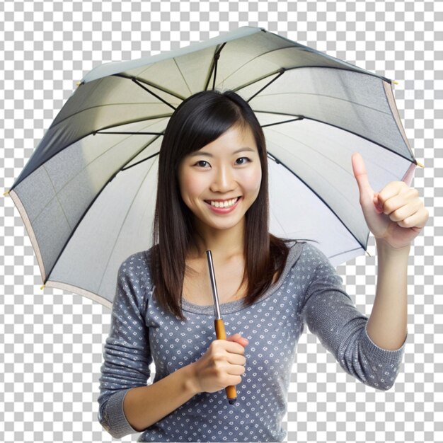 a woman wearing a black shirt and standing with an umbrella