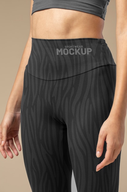 Woman wearing sportswear mock-up