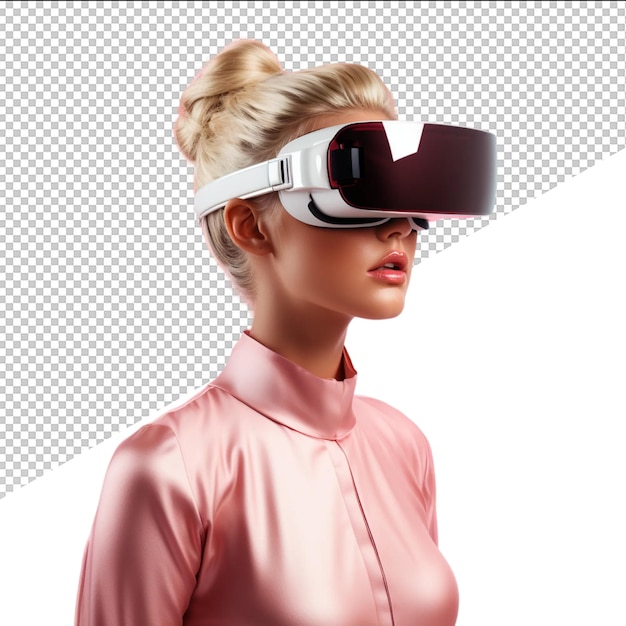 PSD a woman wearing a virtual reality headset is wearing a virtual reality headset