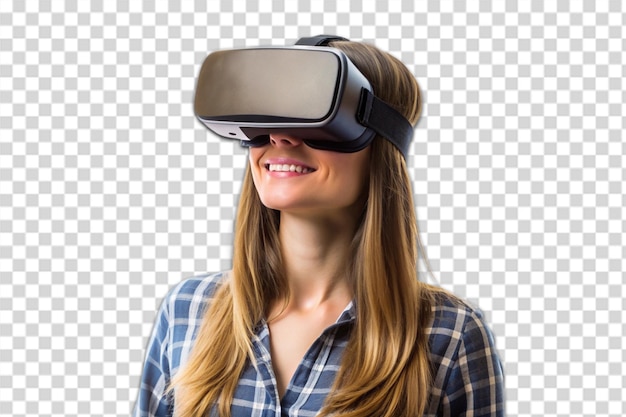 PSD a woman wearing a virtual reality headset