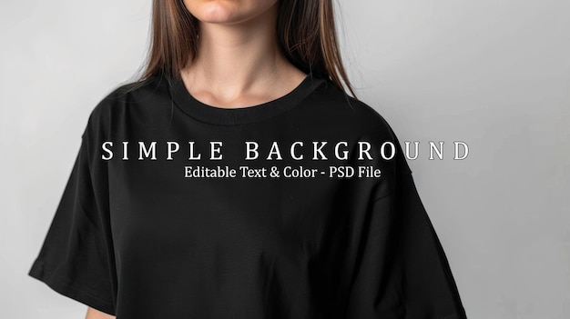 PSD a woman wears an oversized black shirt dark streetwear outfit young girl girl in stylish total