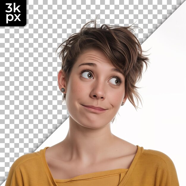 PSD a woman with a picture of a face that says xm