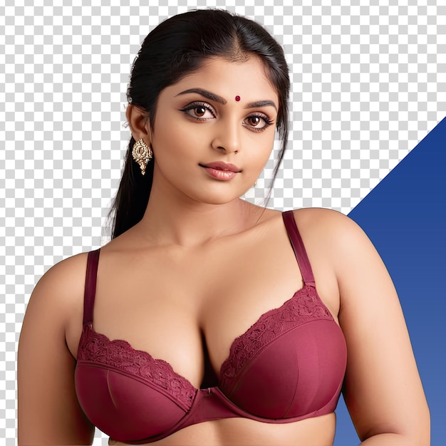 PSD a woman with a red bra on her chest