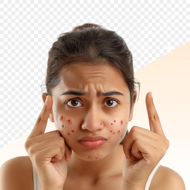 PSD a woman with red spots on her face and the words quot sprinkles quot on her face