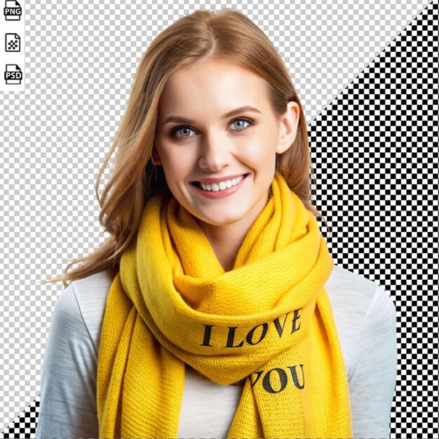 PSD a woman with yellow scarf