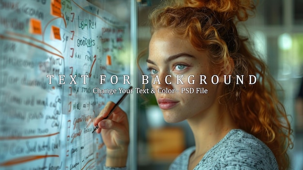 PSD woman writing on a whiteboard