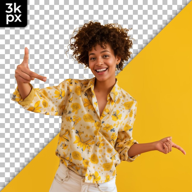 a woman in a yellow shirt with the letters xm and xg