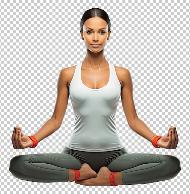 Woman Yoga Lotus Pose Isolated on Transparent Background