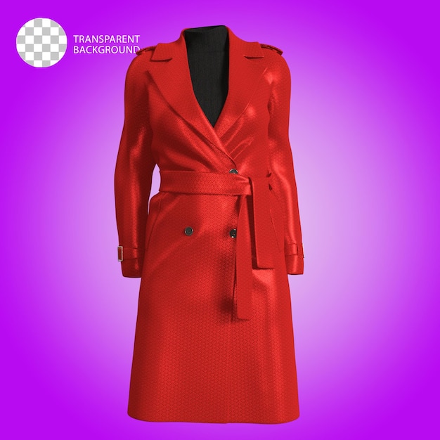 PSD a womans coat fashion cloth isolated 3d rendered illustration