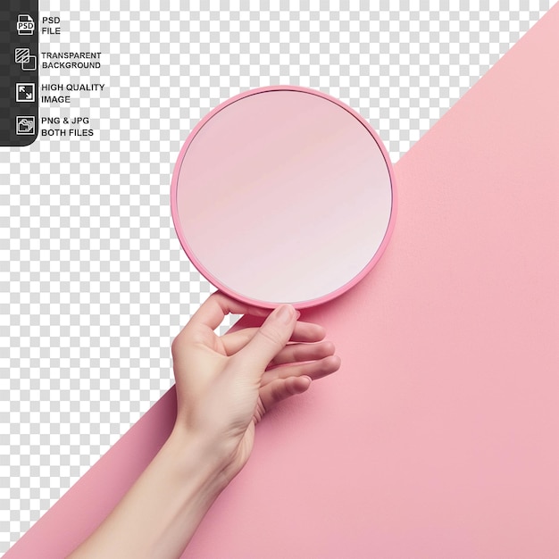 A womans hand holds an empty petri dish on isolated transparent background