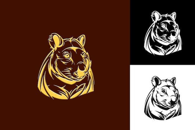 Wombat Icon Burrowing Emblem With Australian Border Tough Wo Illustration Animal Vector Art Design