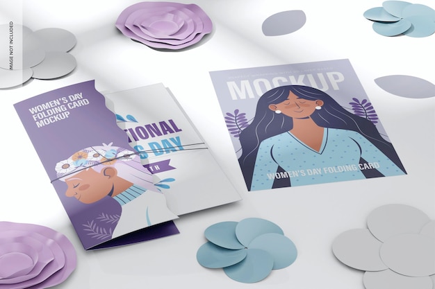 Women Day Folding Card Mockup